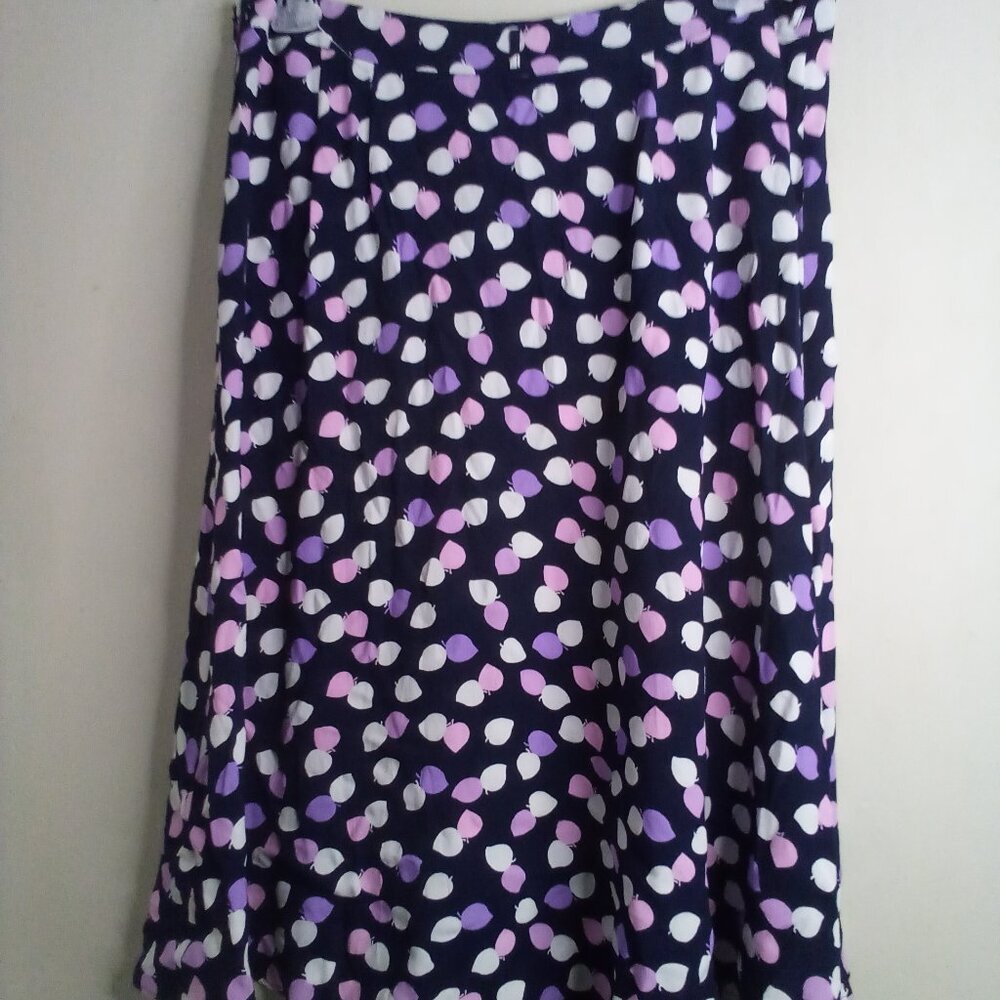 Talbots Skirt Women 16P 16 Petite Wrap Look Side Zip Pattern Blue Pink Purple - Picture 11 of 15